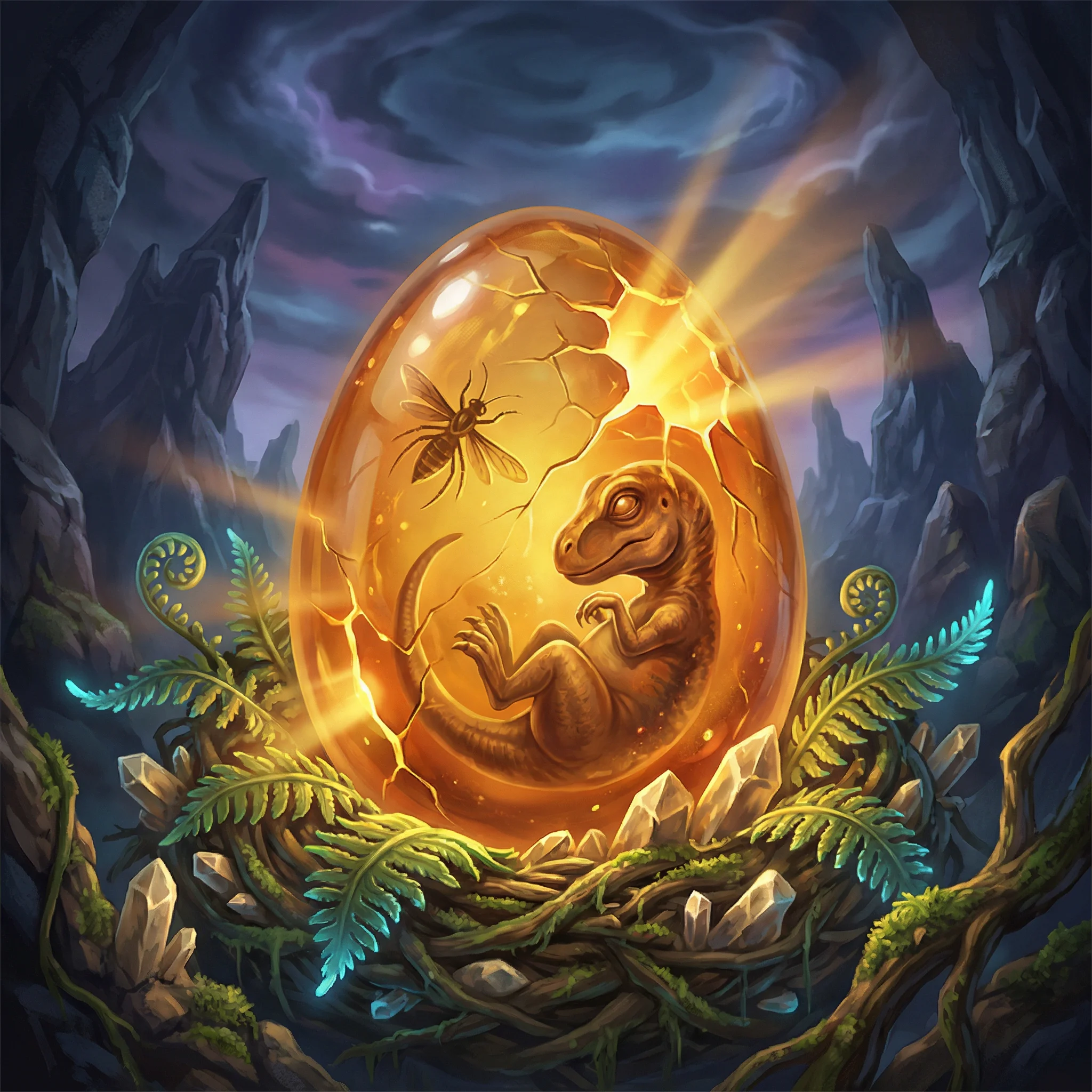 琥珀恐龙蛋，藏着远古智慧的 天下棋牌 史前孵化之选